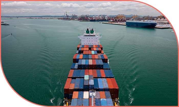 cargo ship leaving port 232