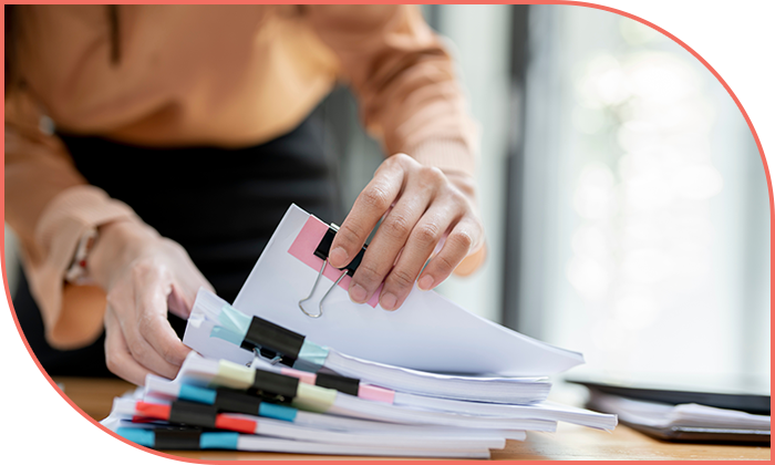 woman checking documents 2