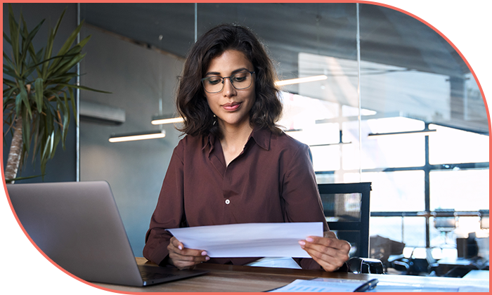 woman looking at documents 2