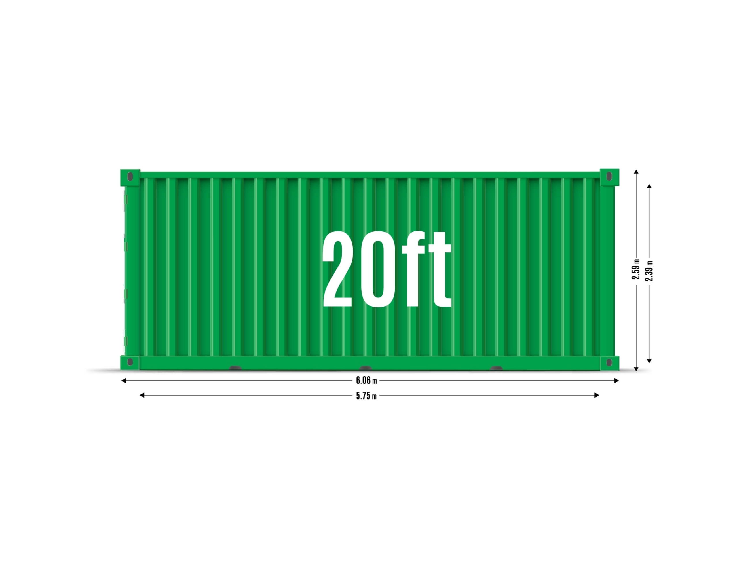 20ft container dimensions